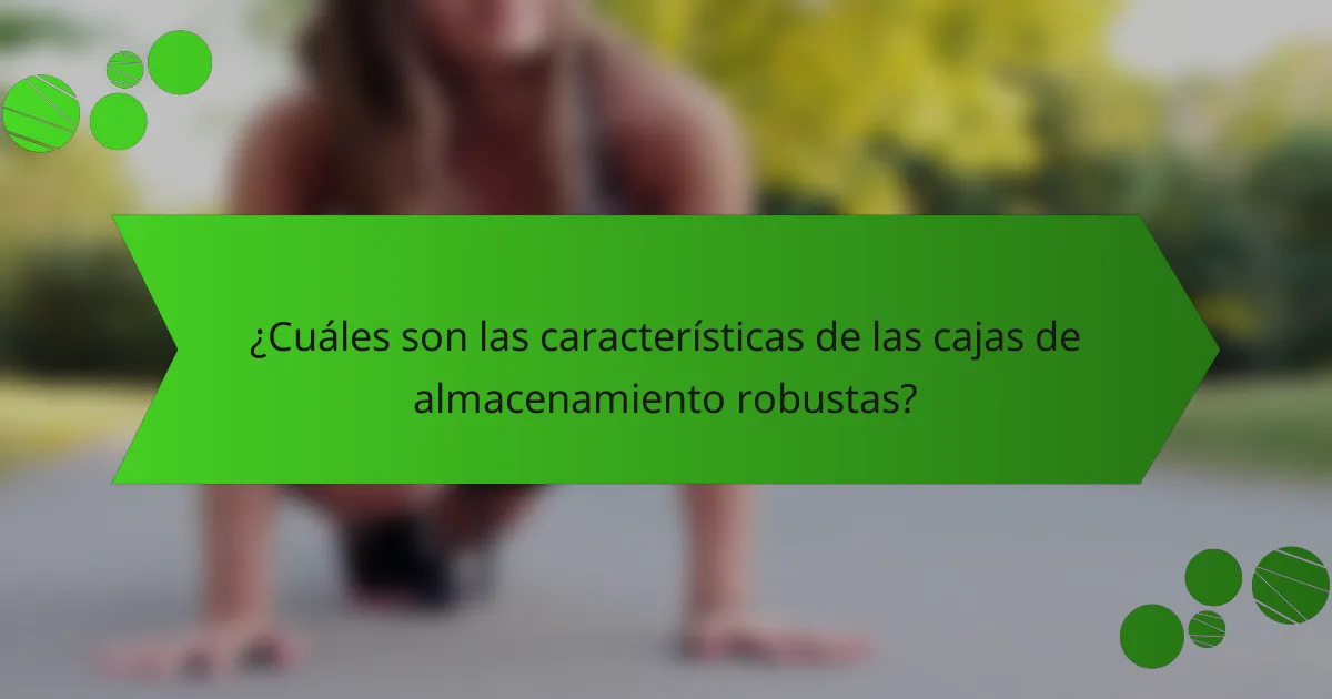 ¿Cuáles son las características de las cajas de almacenamiento robustas?