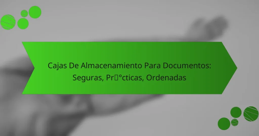 Cajas De Almacenamiento Para Documentos: Seguras, Prácticas, Ordenadas