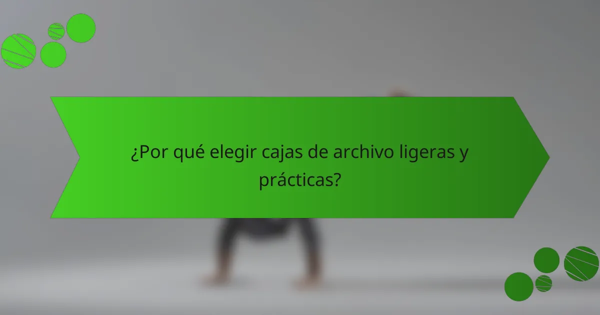 ¿Por qué elegir cajas de archivo ligeras y prácticas?