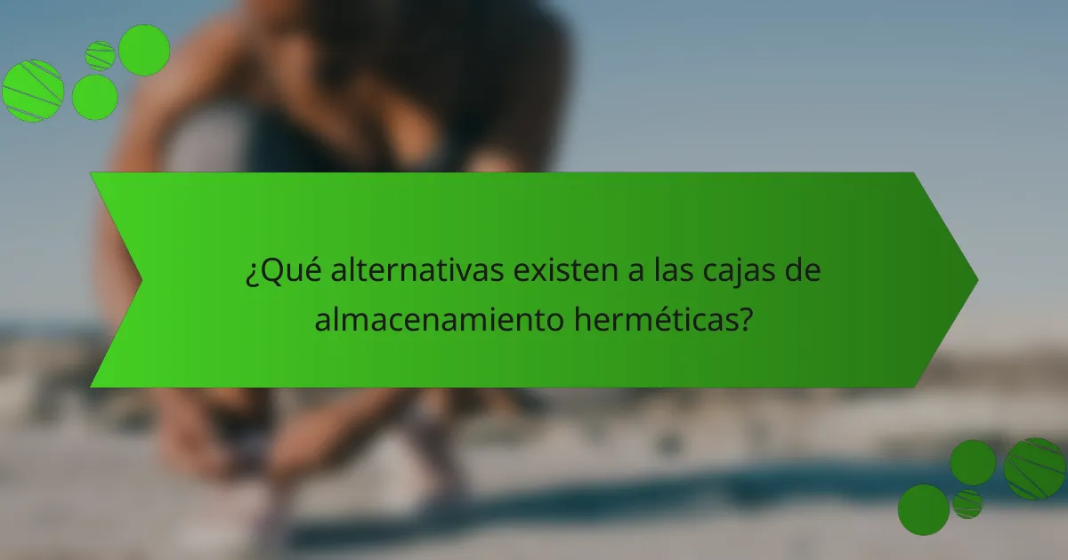 ¿Qué alternativas existen a las cajas de almacenamiento herméticas?