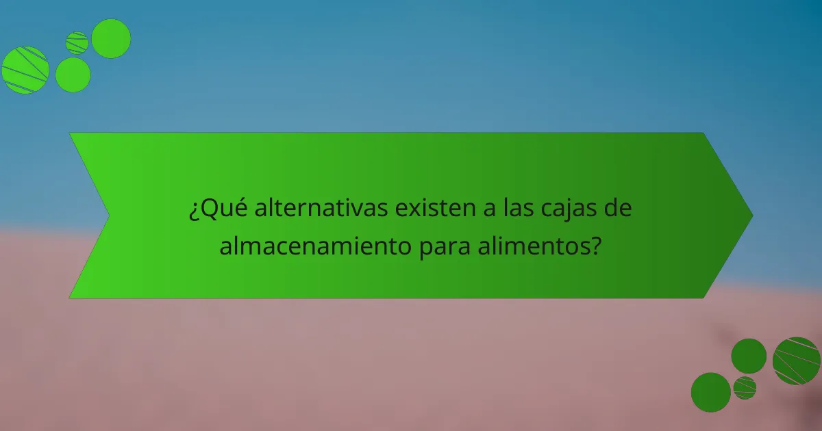 ¿Qué alternativas existen a las cajas de almacenamiento para alimentos?