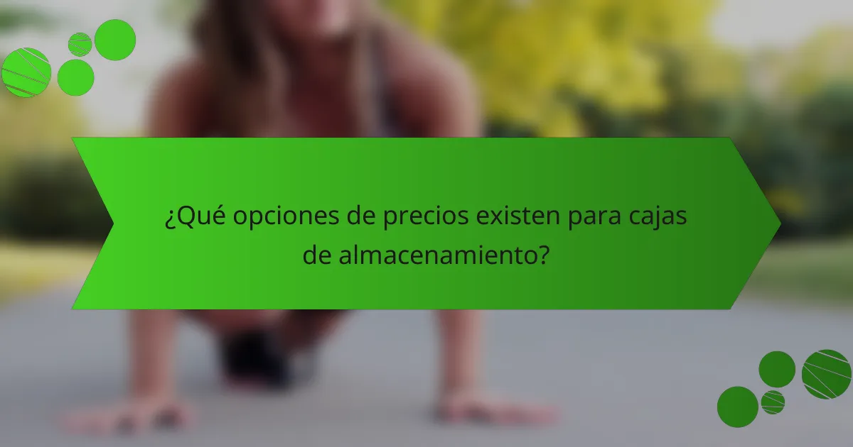 ¿Qué opciones de precios existen para cajas de almacenamiento?