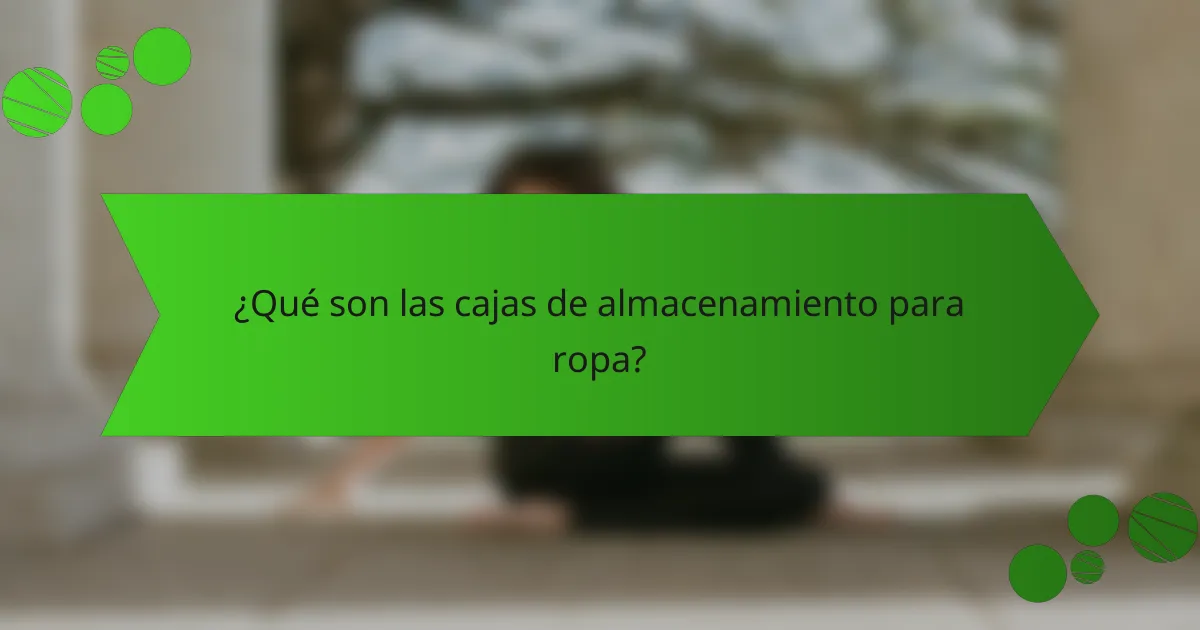 ¿Qué son las cajas de almacenamiento para ropa?