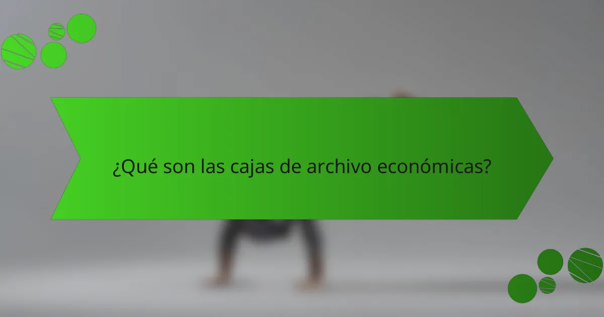 ¿Qué son las cajas de archivo económicas?